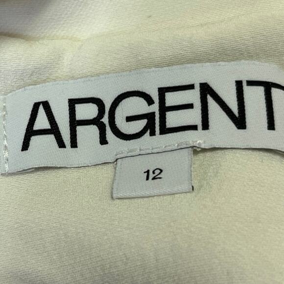 Argent Women's White Double Breasted Peak Lapel Blazer Coat Suit Jacket Size 12 - Picture 4 of 5